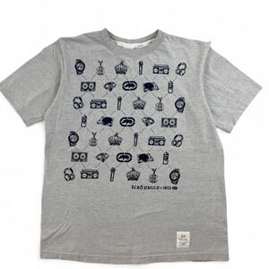 Ecko Unltd Grey Graphic Tee Y2K Streetwear Music Print Size L